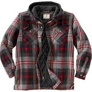 Men's Maplewood Hooded Shirt Jacket Size S-XXL Locomotive Plaid Long Sleeves